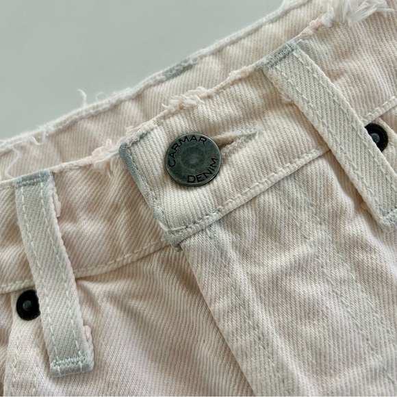 LF CARMAR Bianca High Waist Destroyed Denim Shorts, Palest Pink 24 - Picture 5 of 7